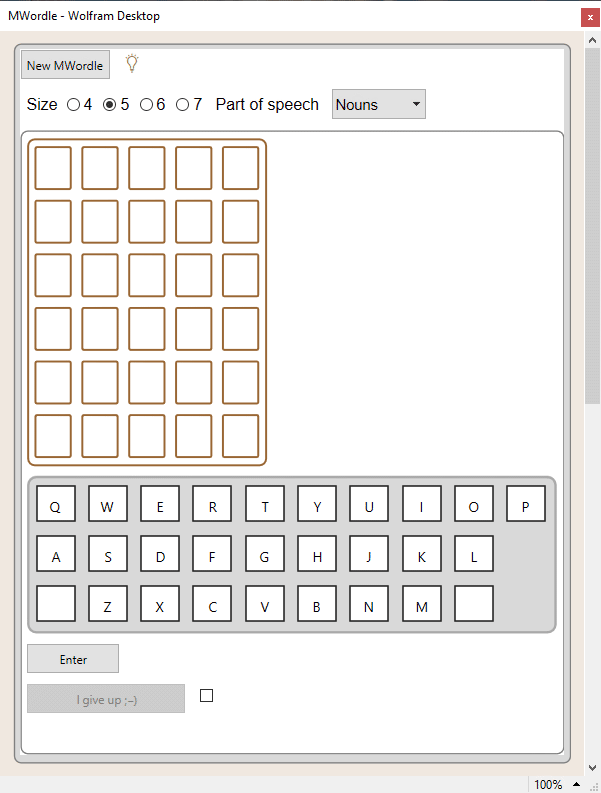 MWordle interface