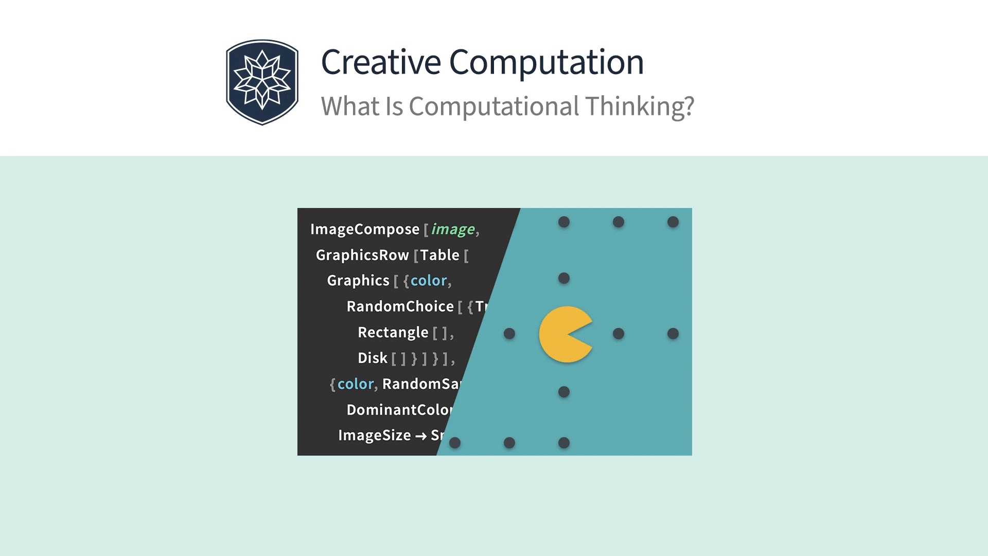 Creative Computation lesson excerpt