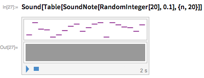 Sound[Table[SoundNote[RandomInteger[20], 0.1], {n, 20}]]